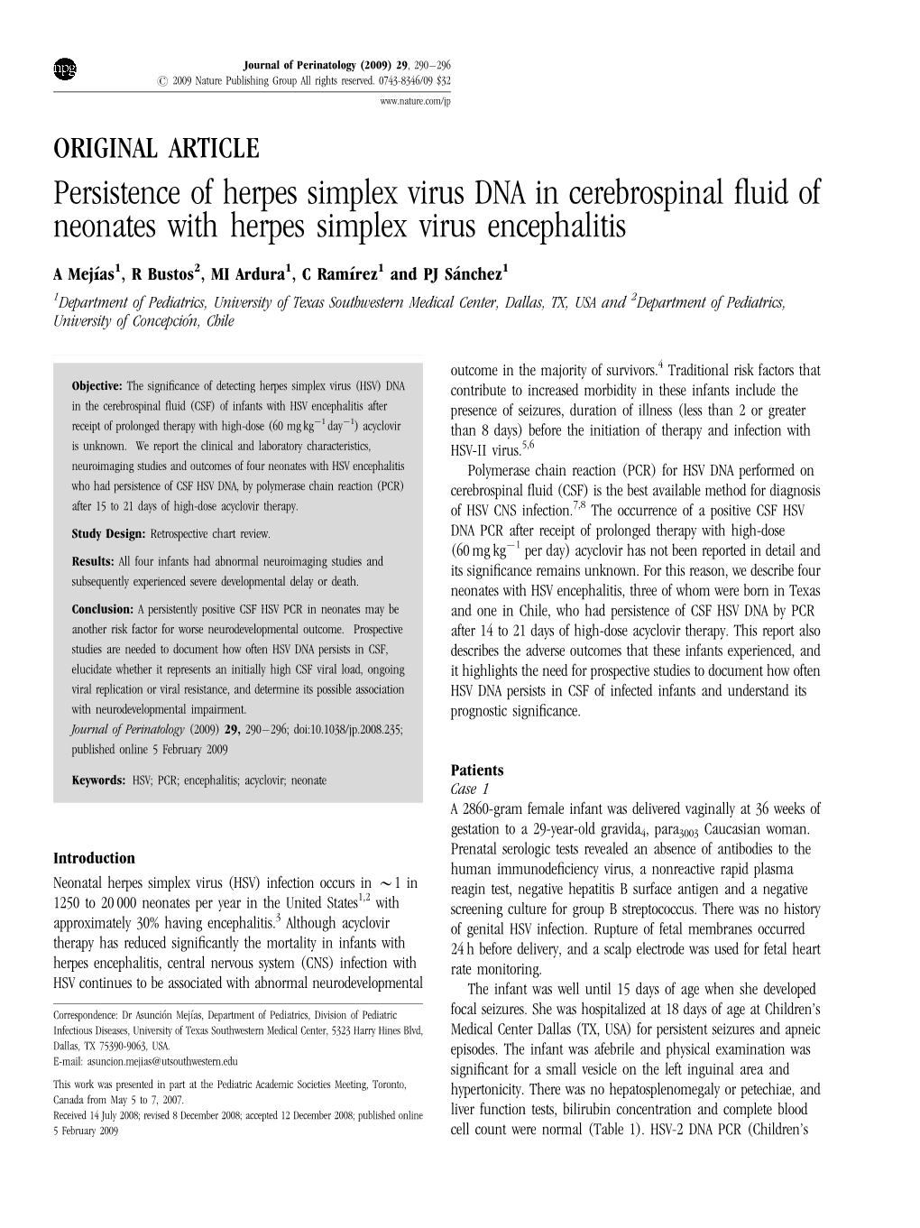 Persistence of Herpes Simplex Virus DNA in Cerebrospinal Fluid