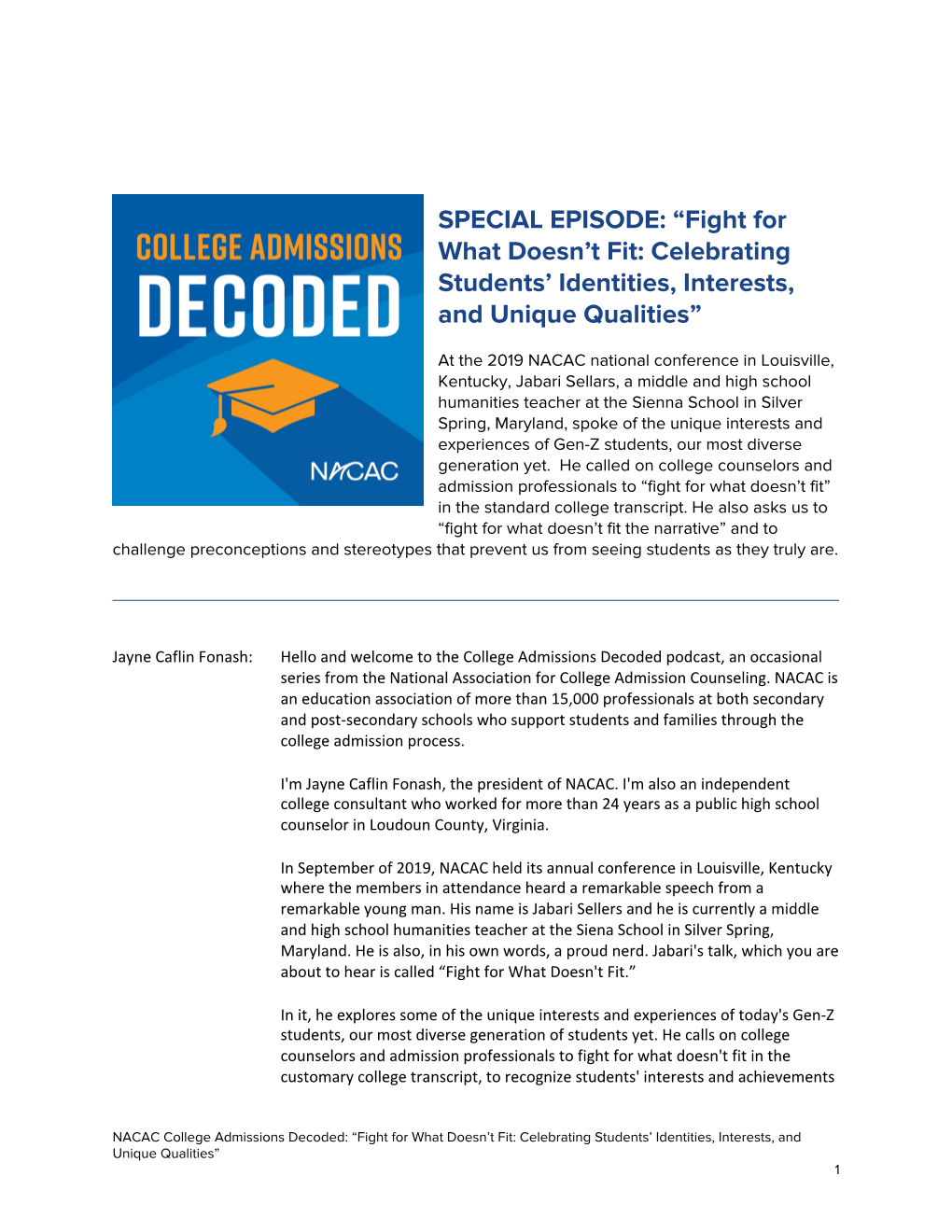 SPECIAL EPISODE: “Fight for What Doesn’T Fit: Celebrating Students’ Identities, Interests, and Unique Qualities”