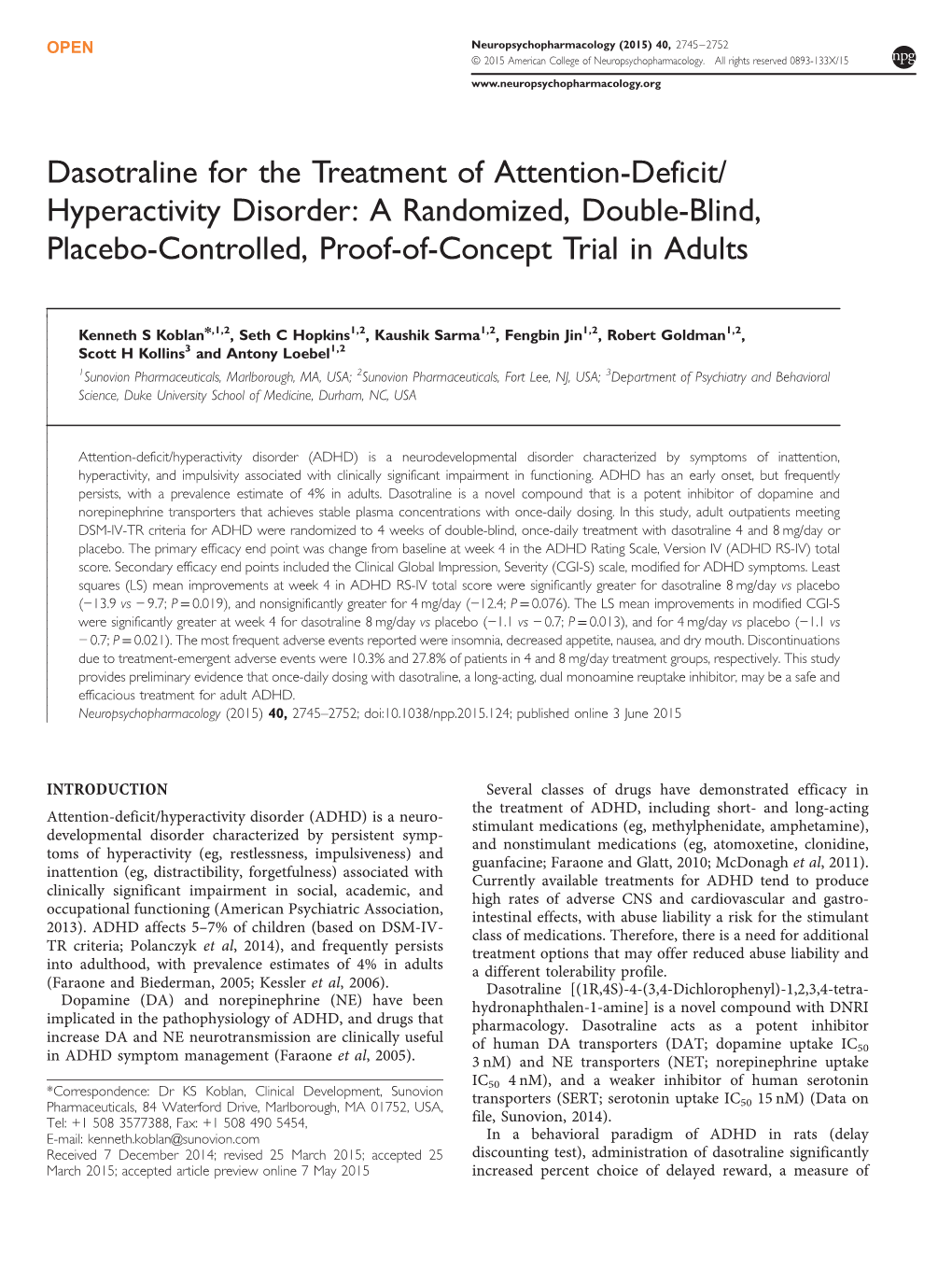 Hyperactivity Disorder: a Randomized, Double-Blind, Placebo-Controlled, Proof-Of-Concept Trial in Adults