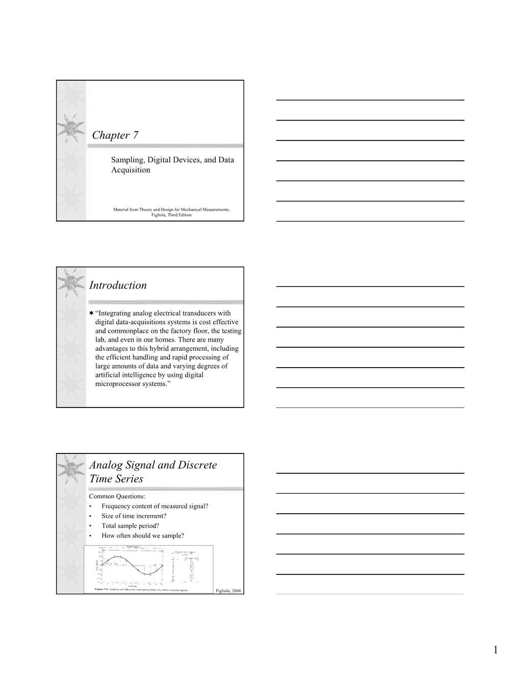 Chapter 7 Introduction Analog Signal and Discrete Time Series