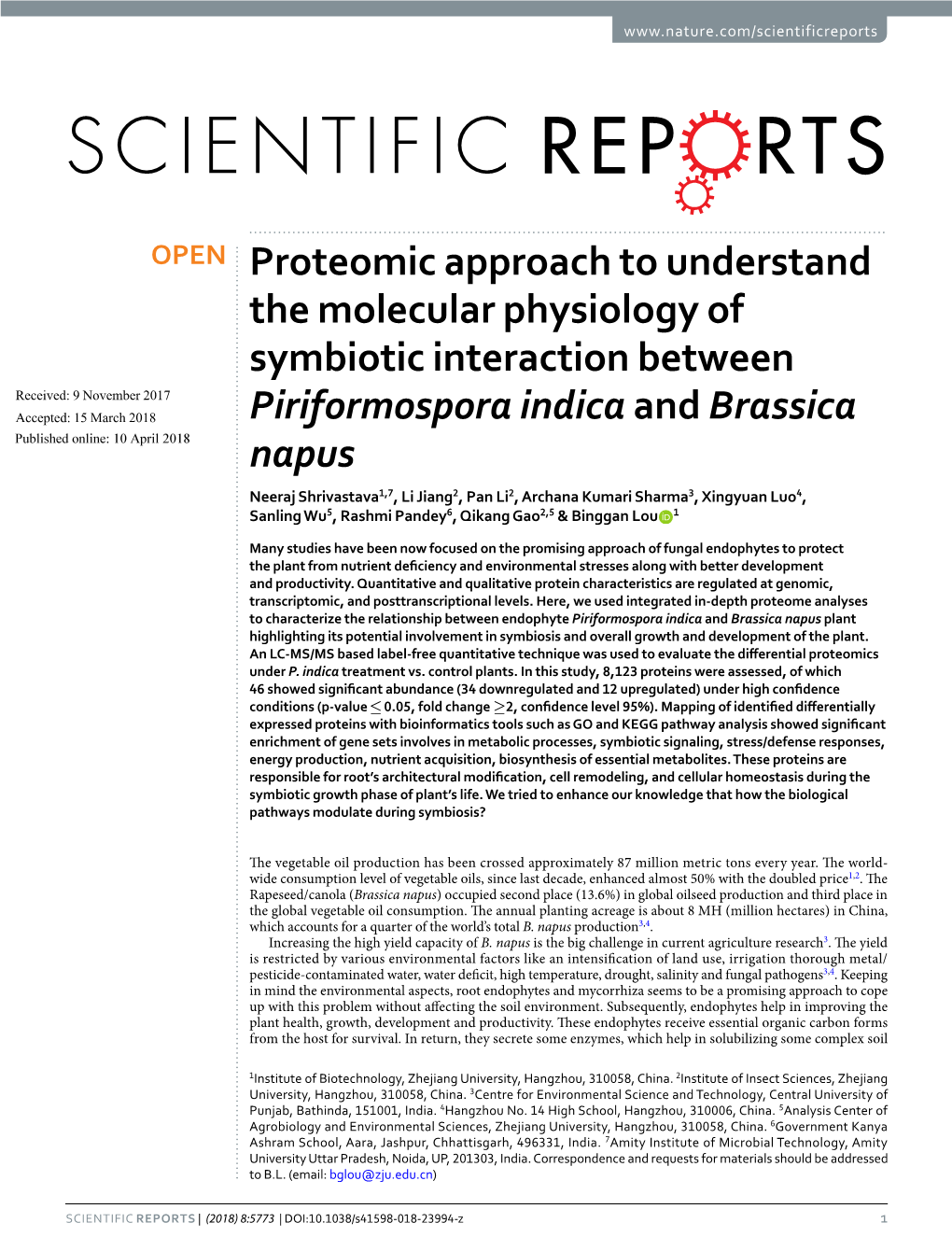 Proteomic Approach to Understand the Molecular Physiology of Symbiotic