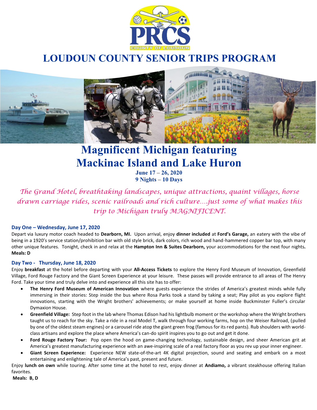 Magnificent Michigan Featuring Mackinac Island and Lake Huron