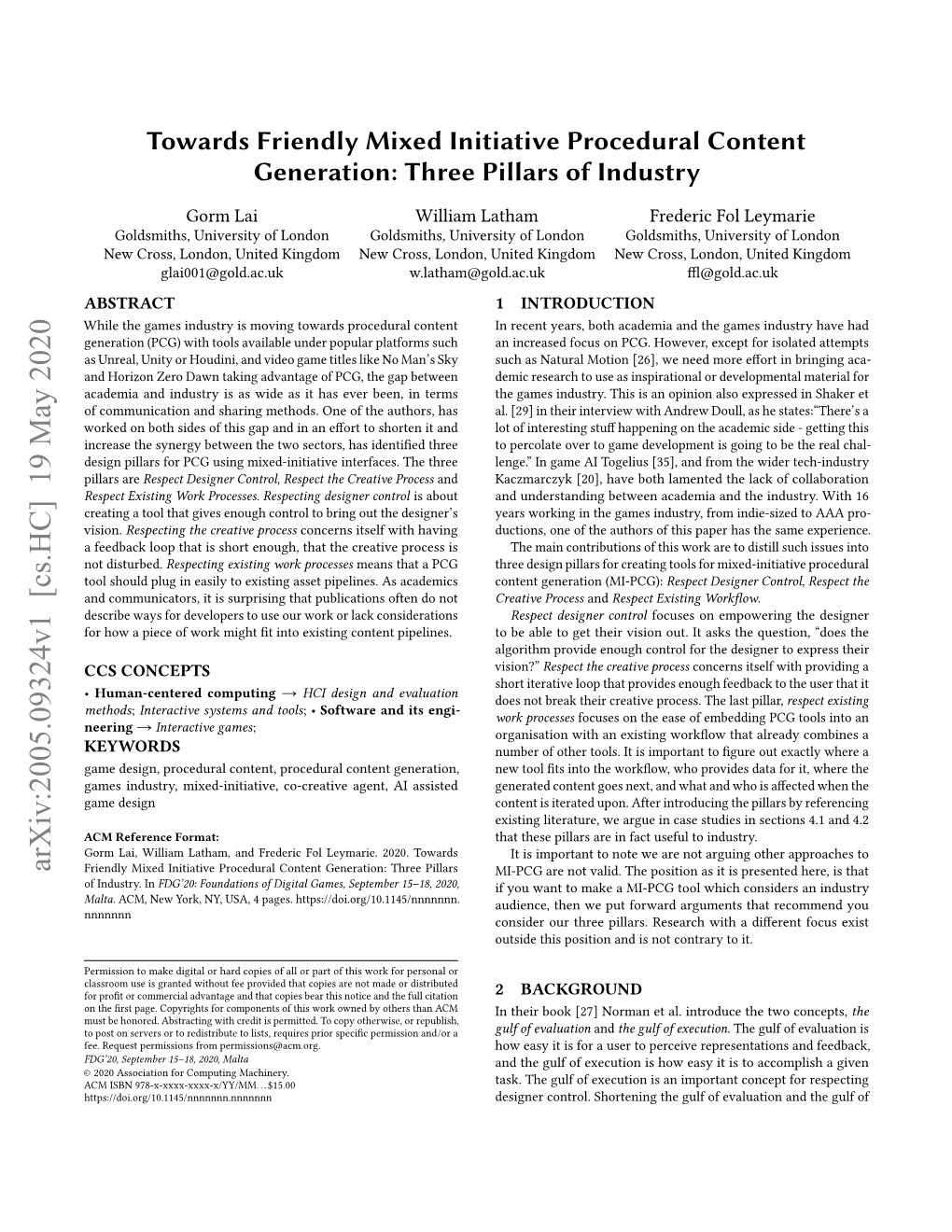 Towards Friendly Mixed Initiative Procedural Content Generation: Three Pillars of Industry