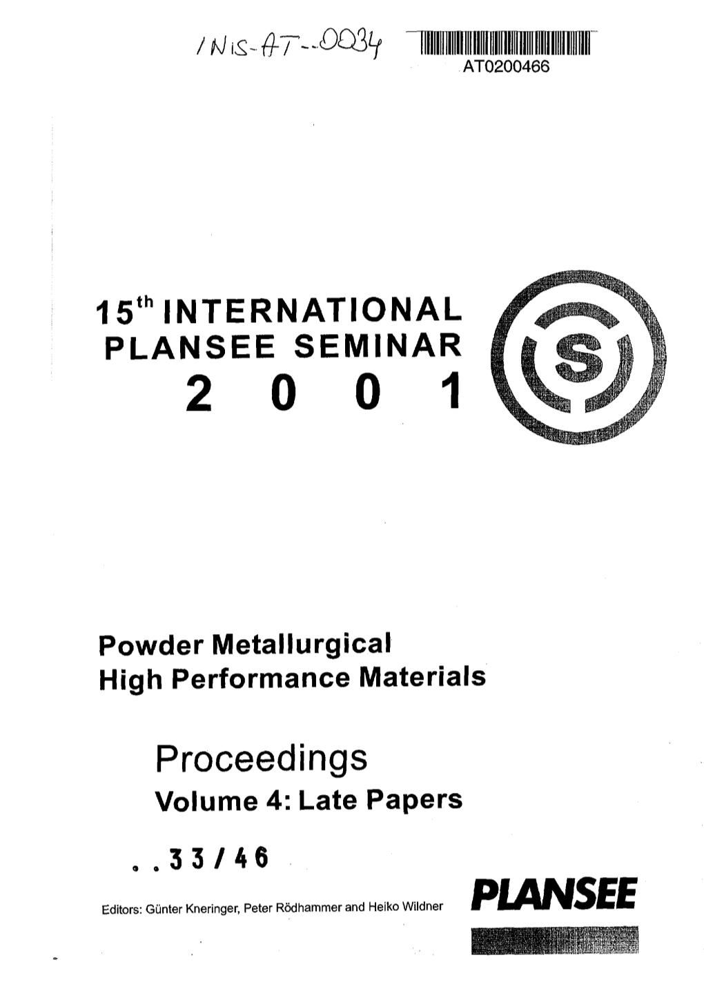 Plansee Seminar 2 0 0 1