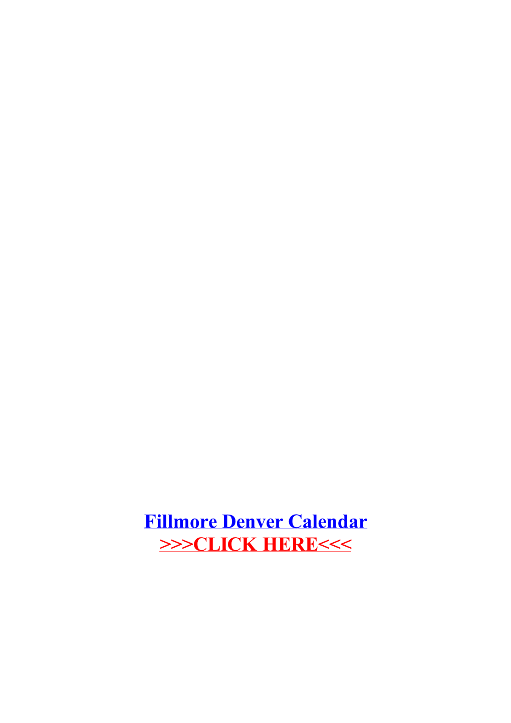 Fillmore Denver Calendar