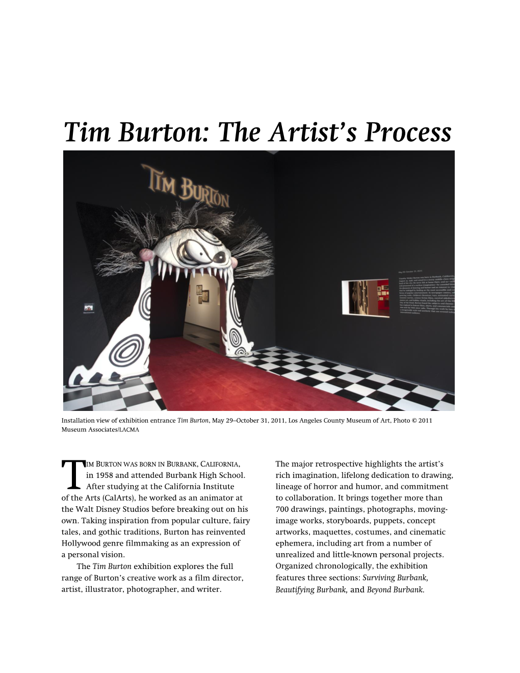 Tim Burton: the Artist’S Process