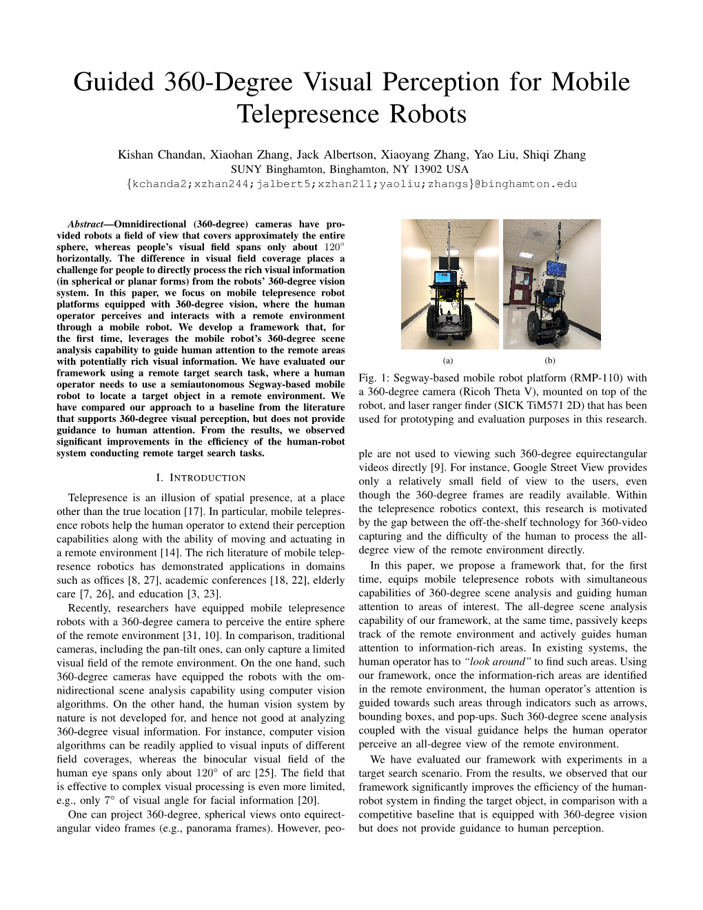 Guided 360-Degree Visual Perception for Mobile Telepresence Robots