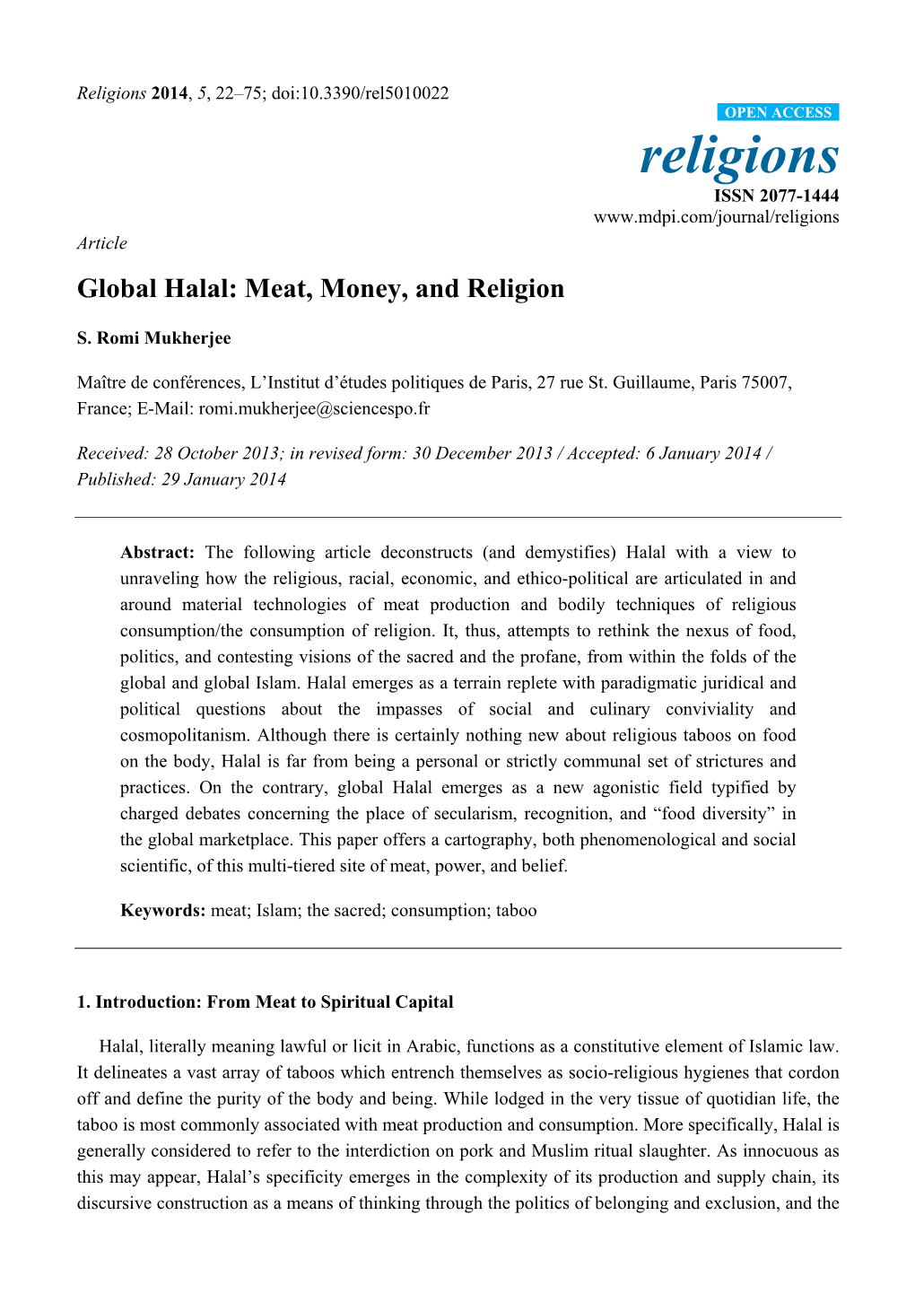 Global Halal: Meat, Money, and Religion