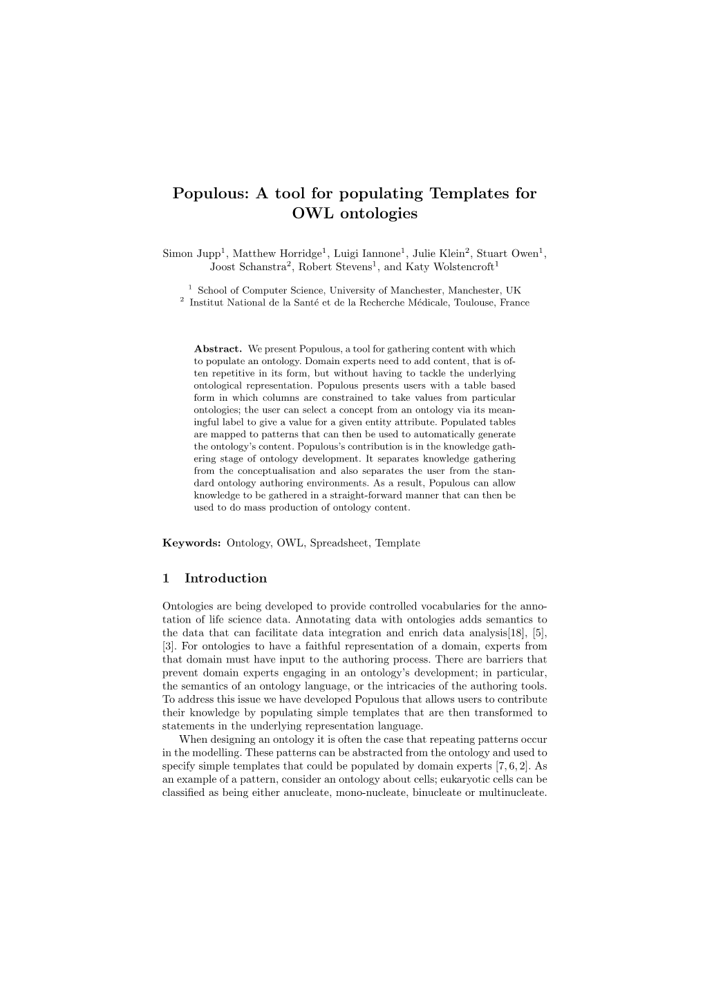 A Tool for Populating Templates for OWL Ontologies