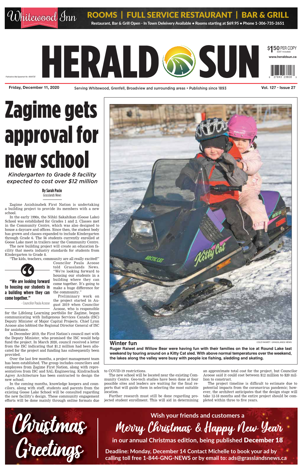 Zagime Gets Approval for New School Kindergarten to Grade 8 Facility Expected to Cost Over $12 Million by Sarah Pacio Grasslands News