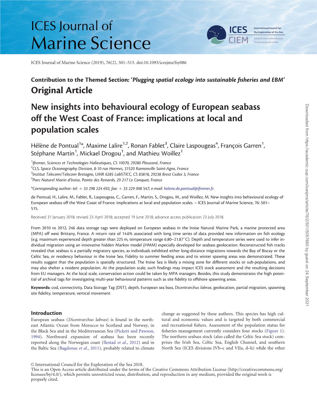 Original Article New Insights Into Behavioural Ecology of European