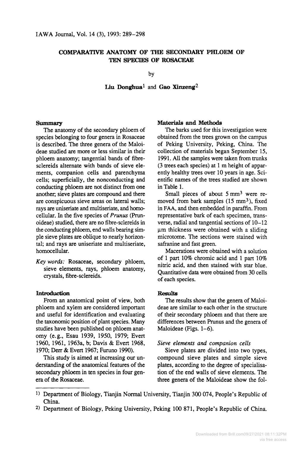 Uu Donghua1 and Gao Xinzeng2 Materials and Methods Sieve