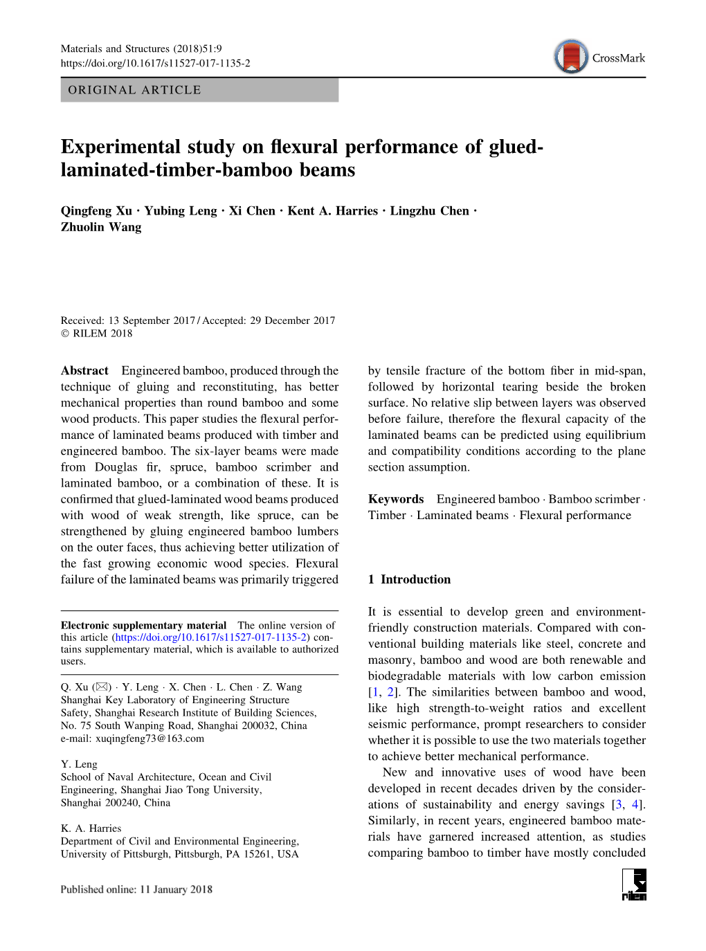 Experimental Study on Flexural Performance of Glued-Laminated