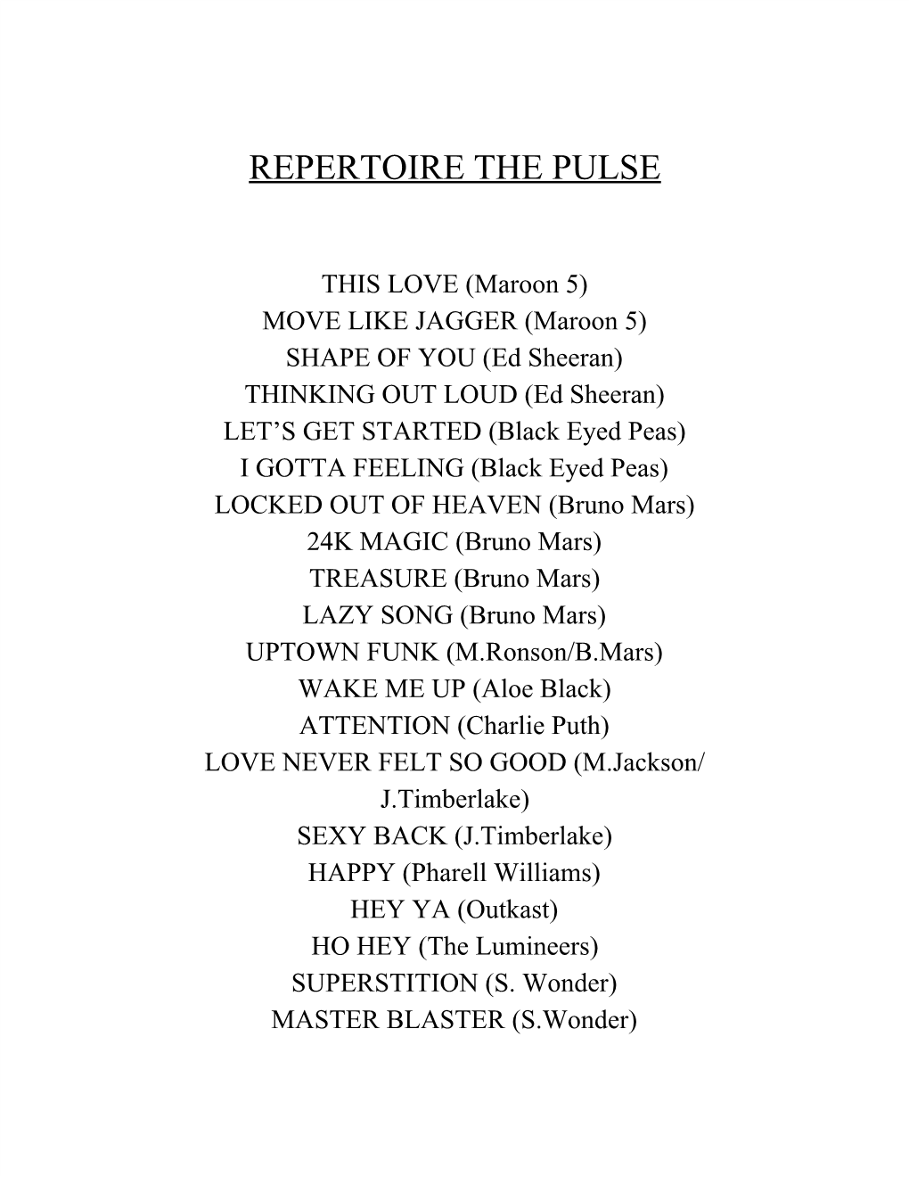 Repertoire the Pulse