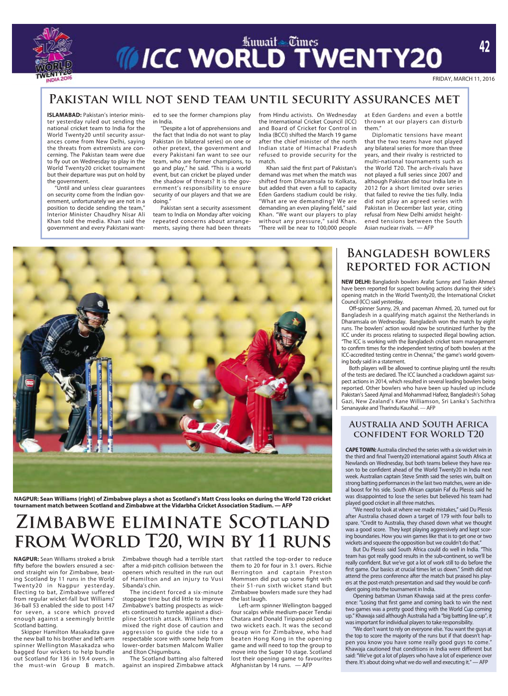 Zimbabwe Eliminate Scotland from World T20, Win by 11 Runs