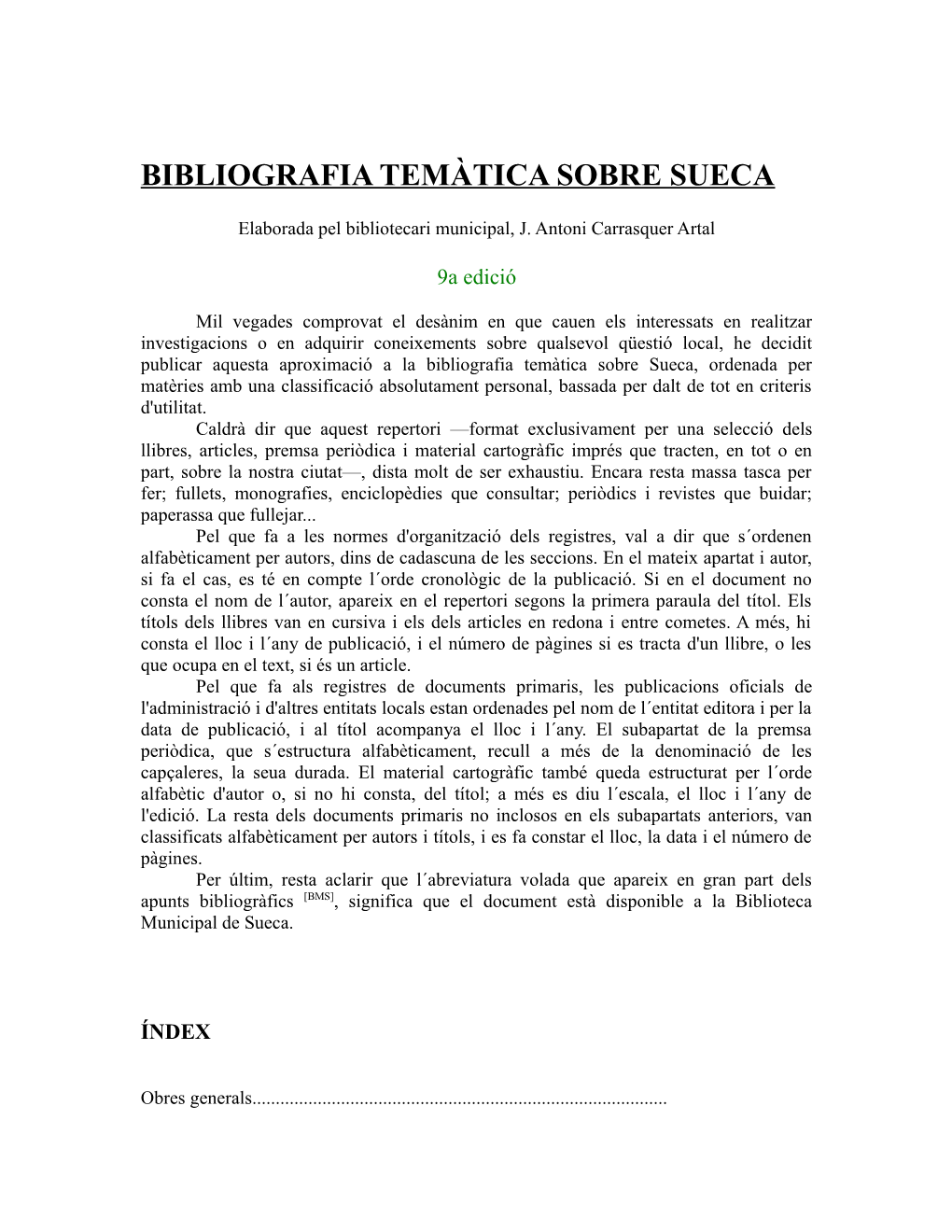 Bibliografia Temàtica Sobre Sueca