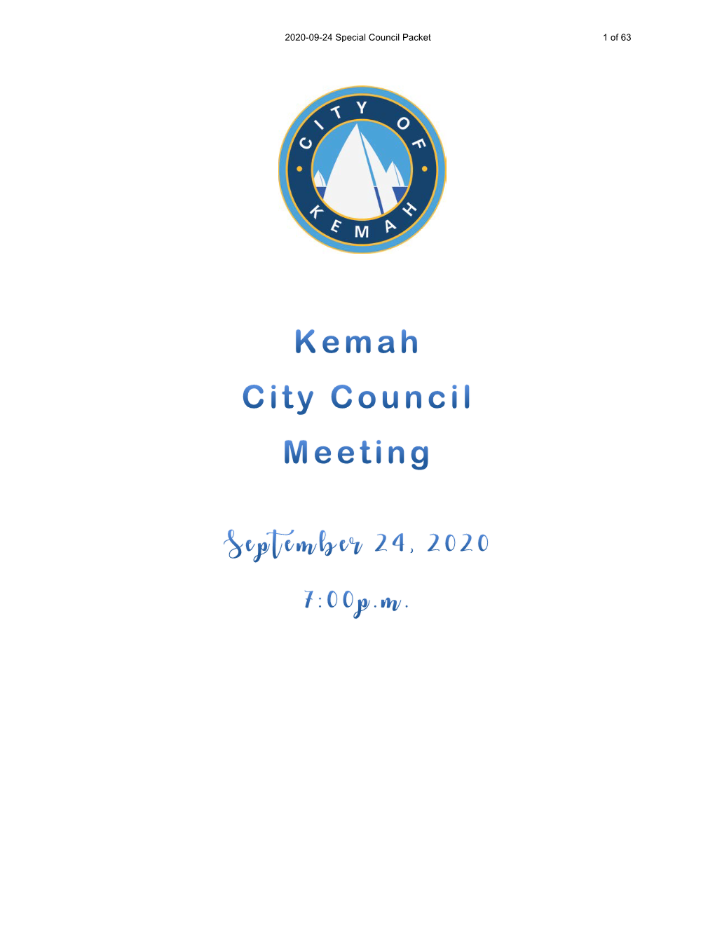 2020-09-24 Special Council Packet 1 of 63