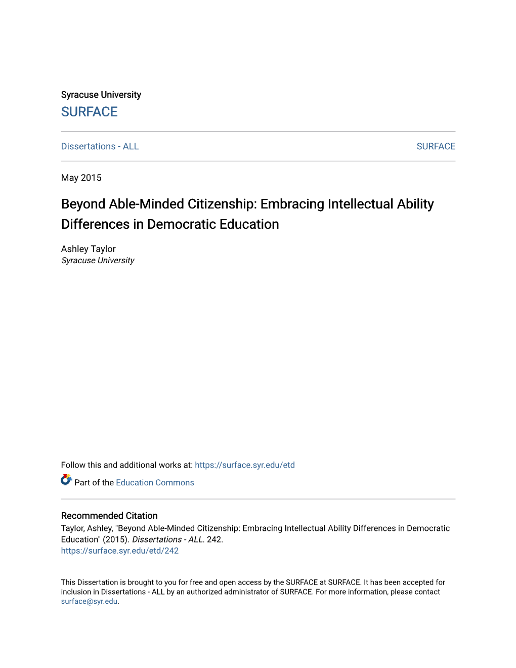 Beyond Able-Minded Citizenship: Embracing Intellectual Ability Differences in Democratic Education