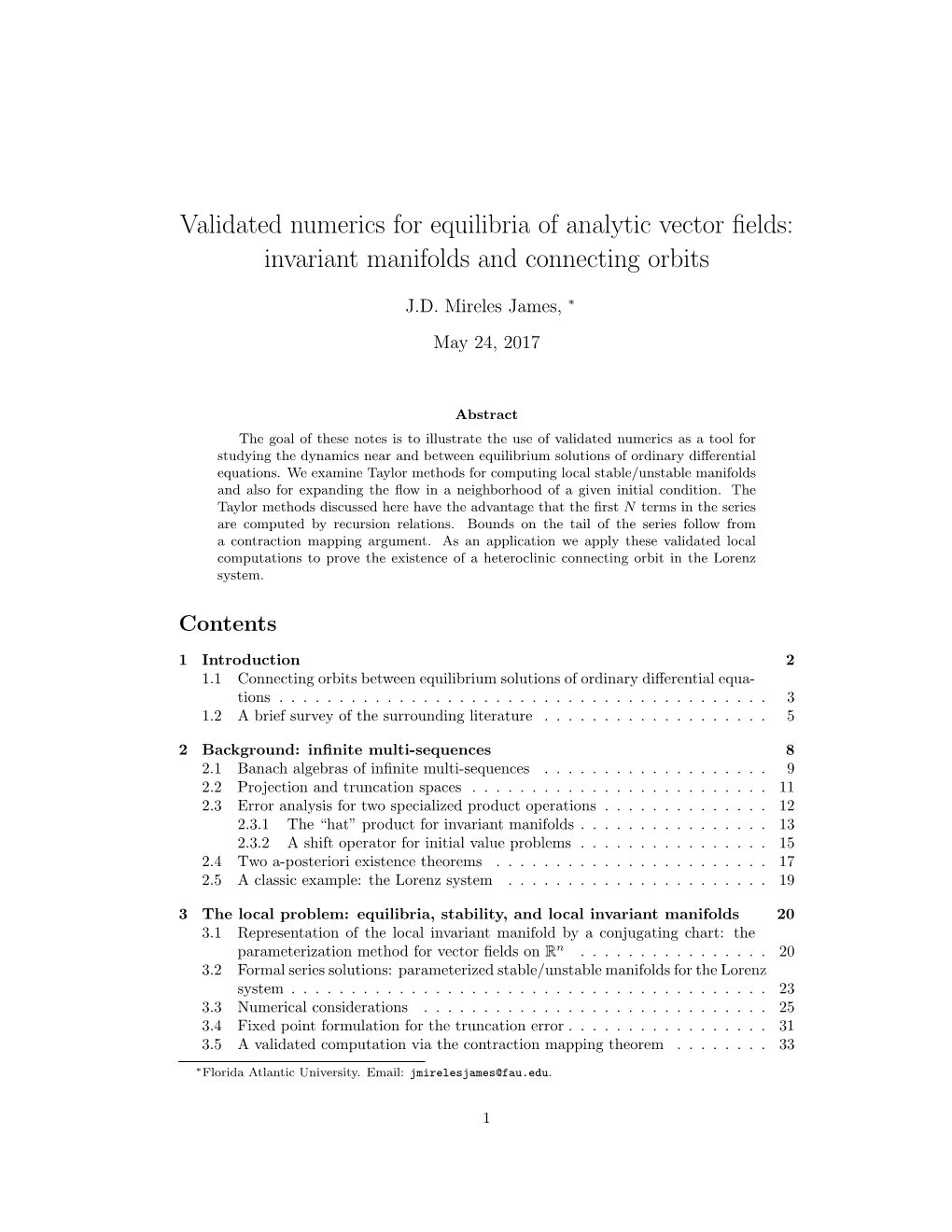 Invariant Manifolds and Connecting Orbits