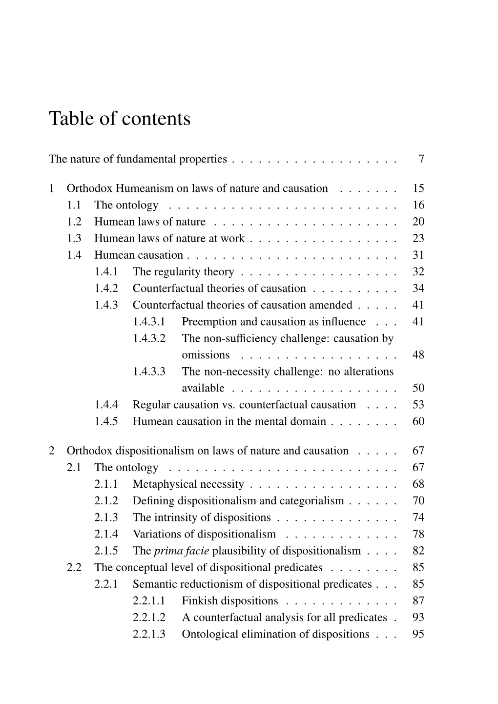 Table of Contents