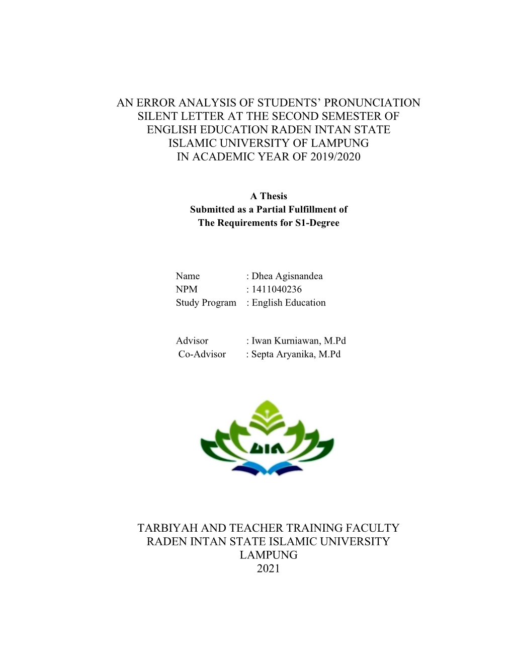 An Error Analysis of Students' Pronunciation