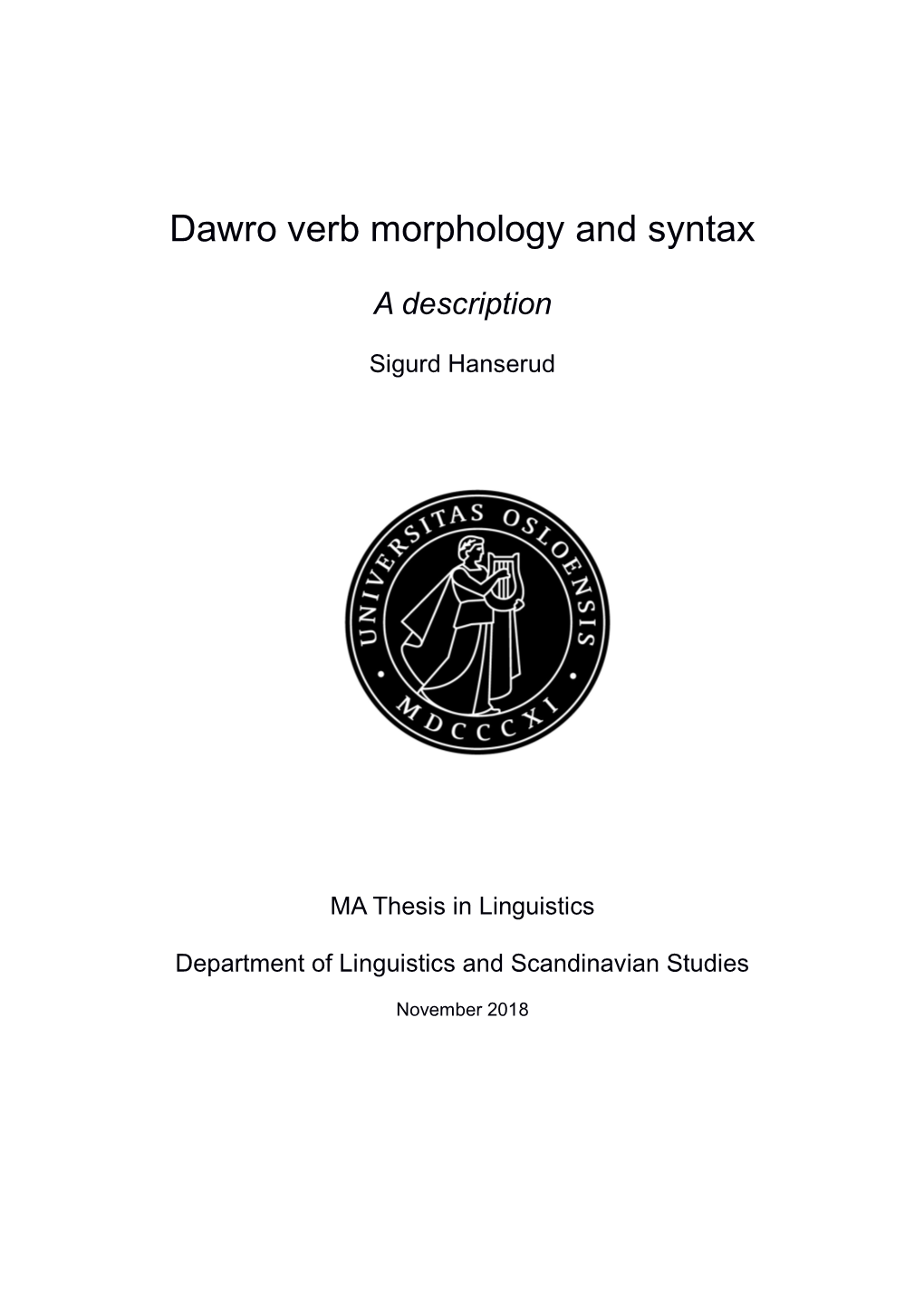 Dawro-Verb-Morphology-And-Syntax