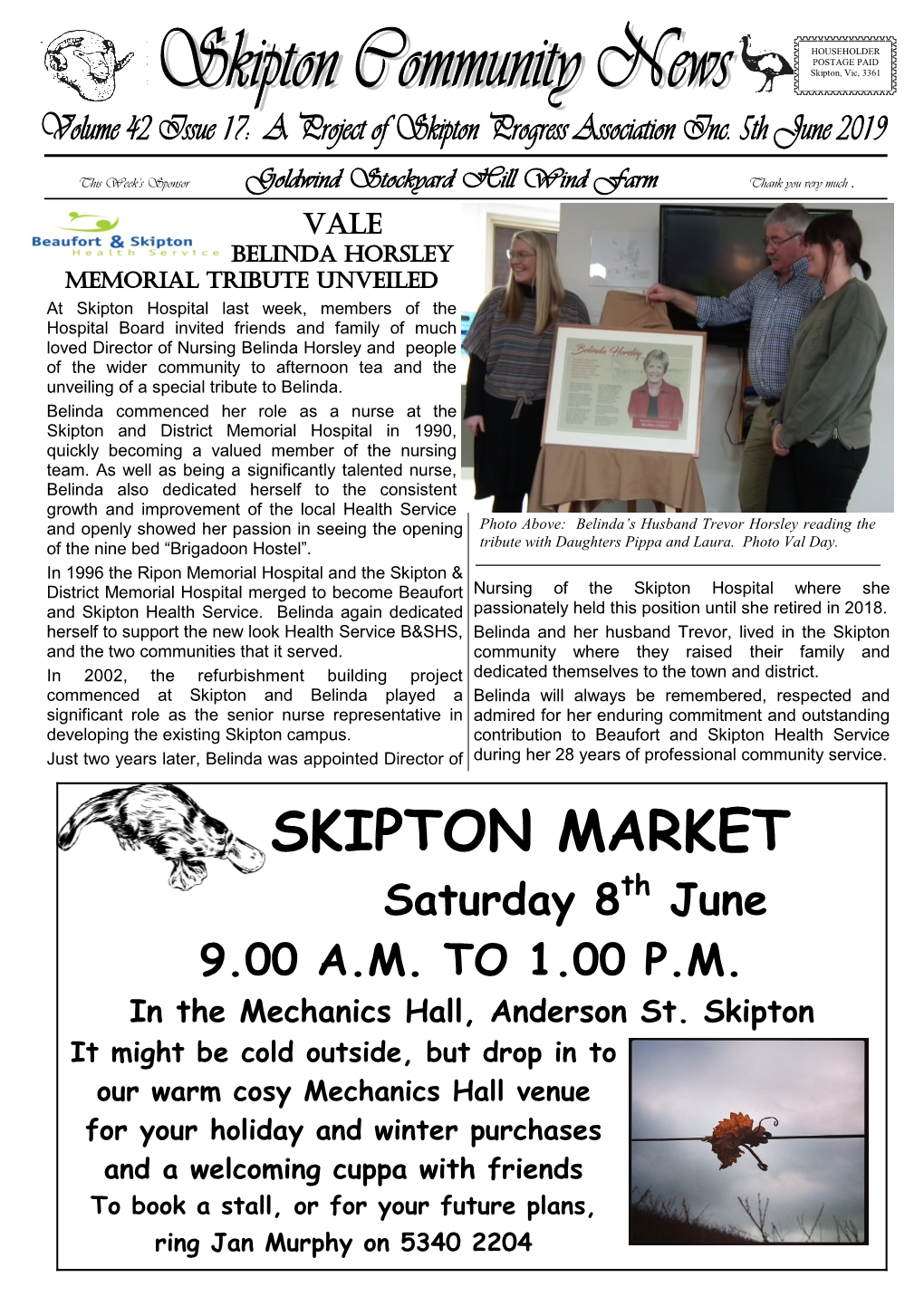 SKIPTON MARKET Saturday 8Th June 9.00 A.M