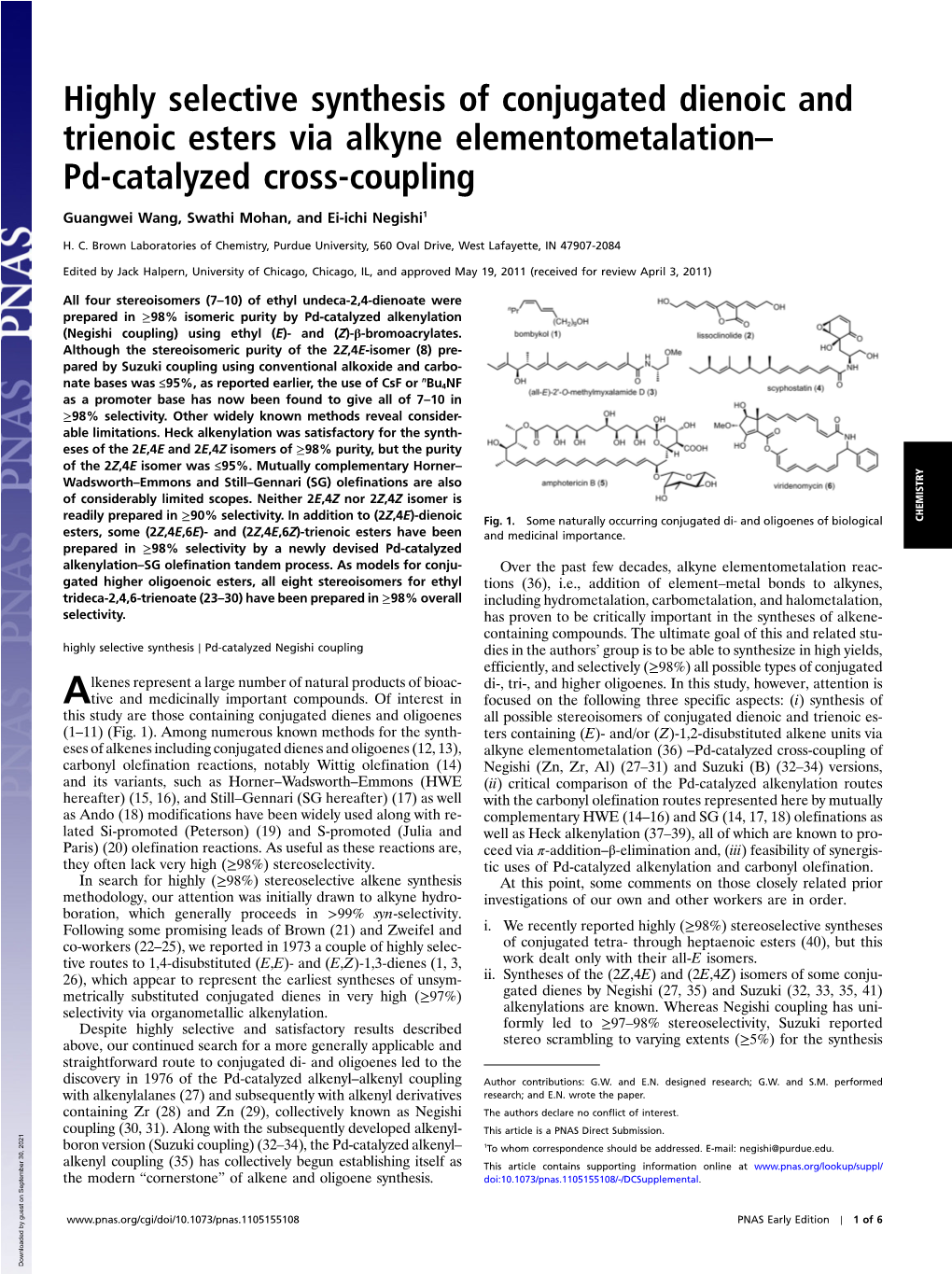 Highly Selective Synthesis of Conjugated Dienoic and Trienoic Esters Via Alkyne Elementometalation– Pd-Catalyzed Cross-Coupling