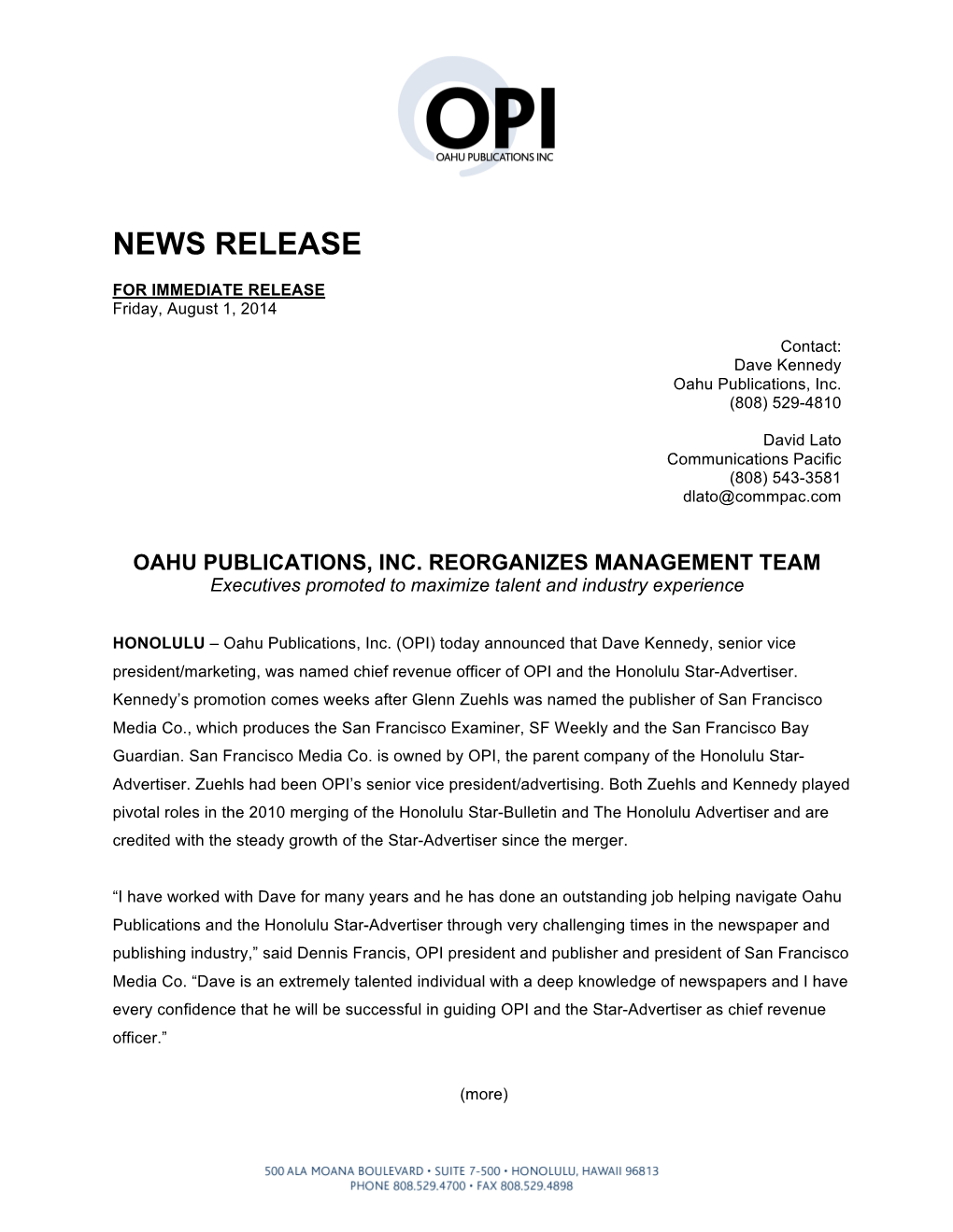 News Release