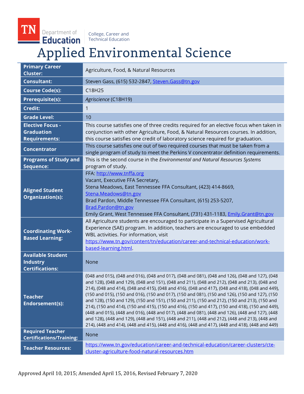 Applied Environmental Science