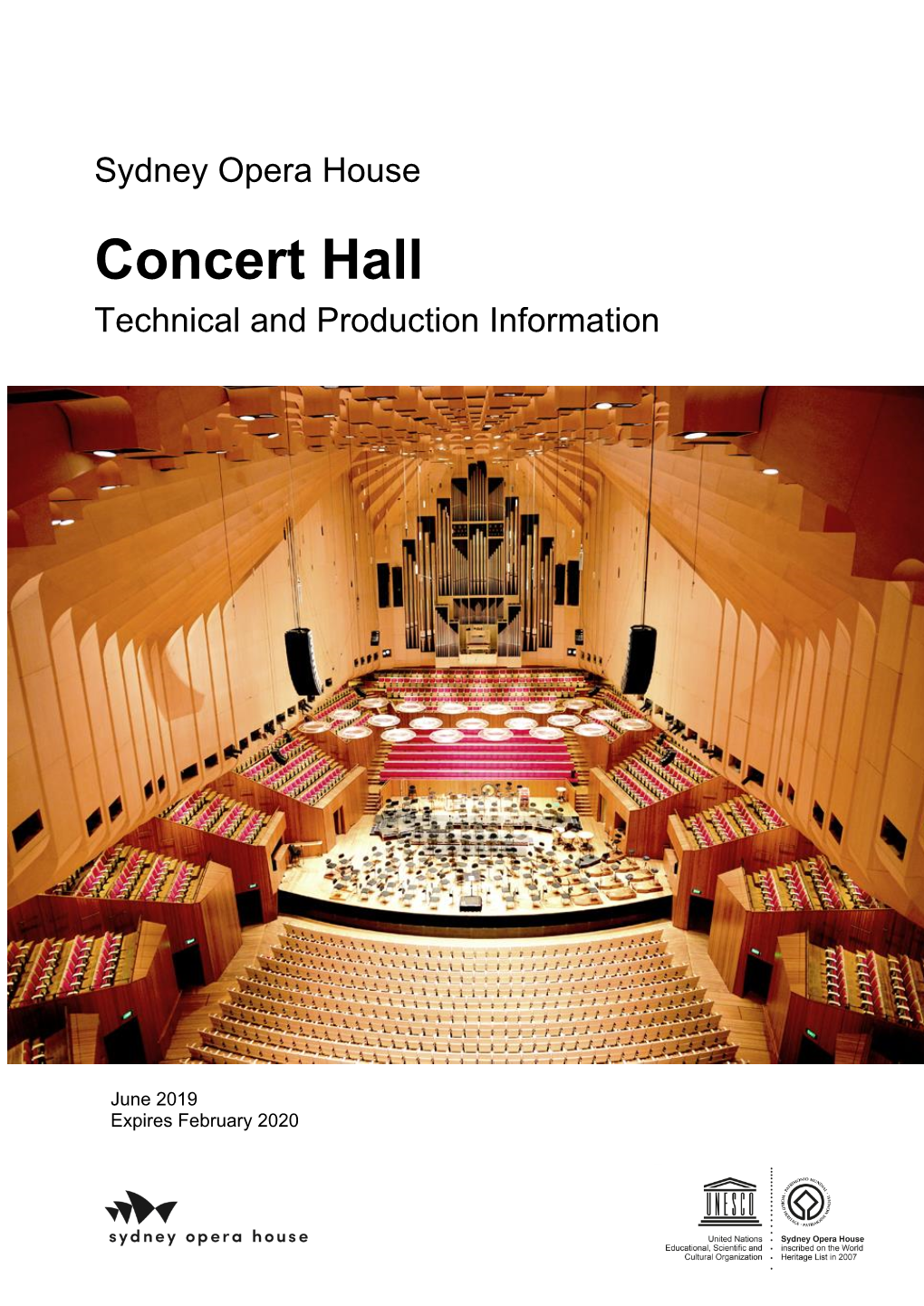 Concert Hall Technical and Production Information