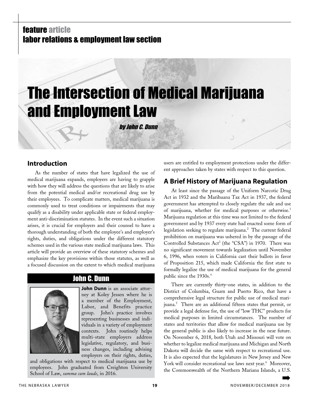The Intersection of Medical Marijuana and Employment Law by John C