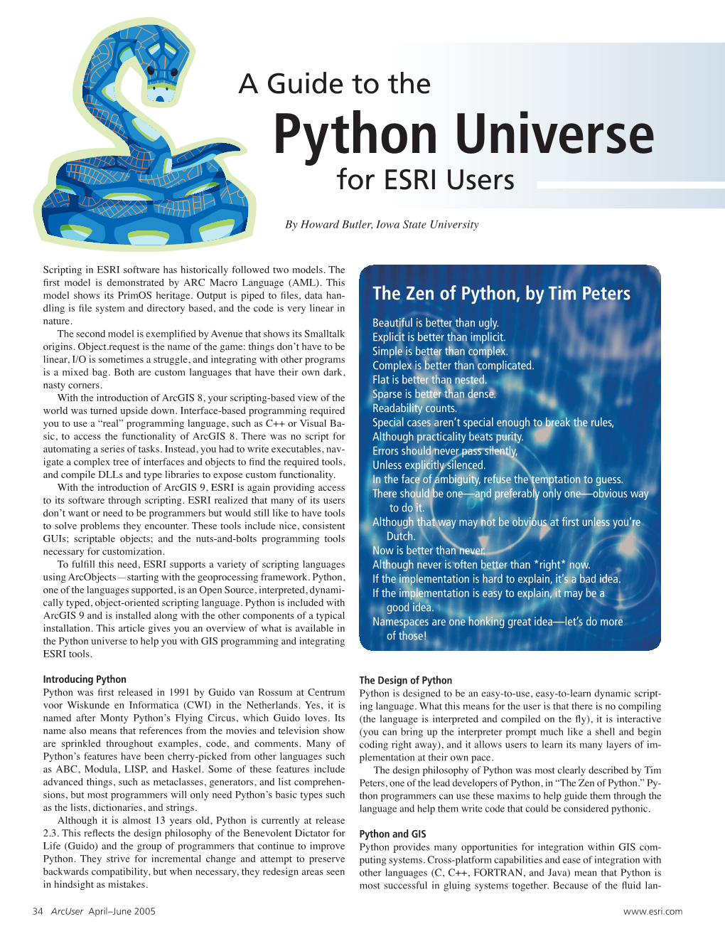 A Guide to the Python Universe for ESRI Users