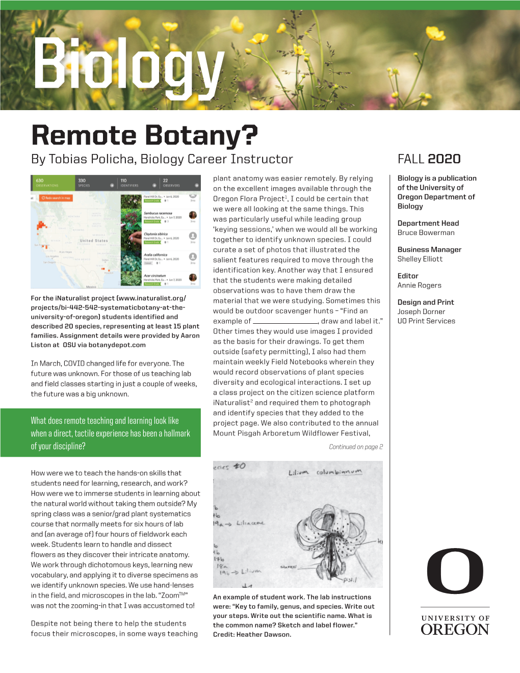 Remote Botany? by Tobias Policha, Biology Career Instructor FALL 2020