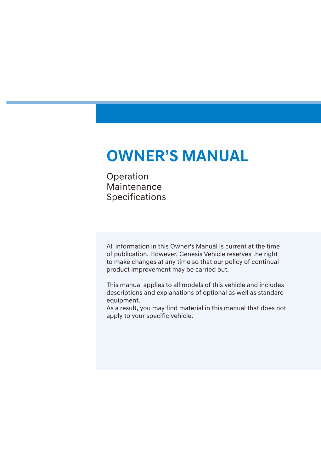 Owners Manual Gv80 English Pdf, 11.7 Mb