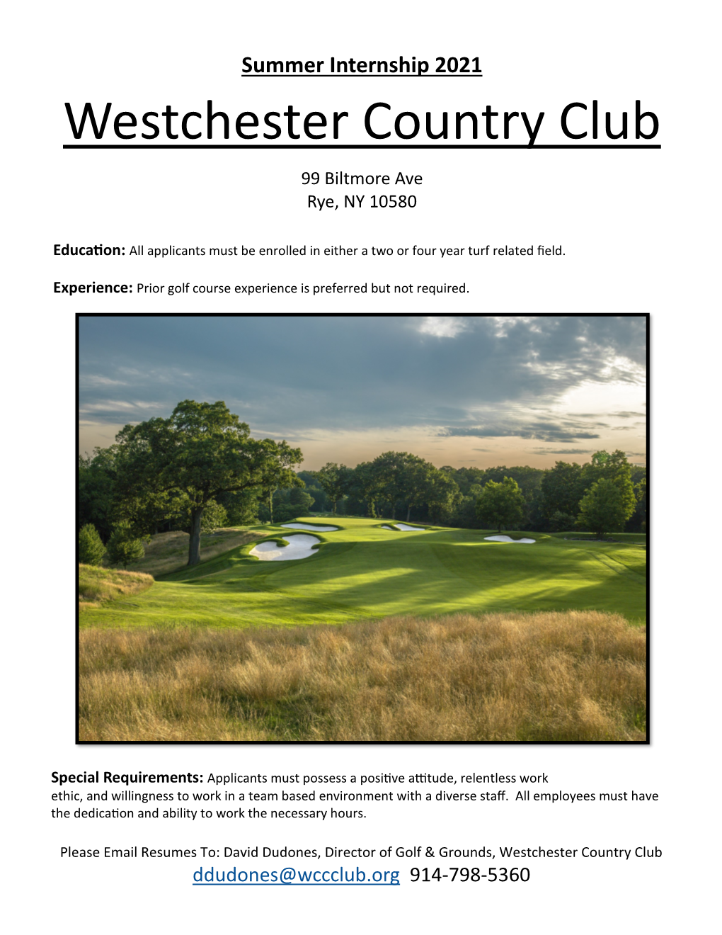 Westchester Country Club 99 Biltmore Ave Rye, NY 10580