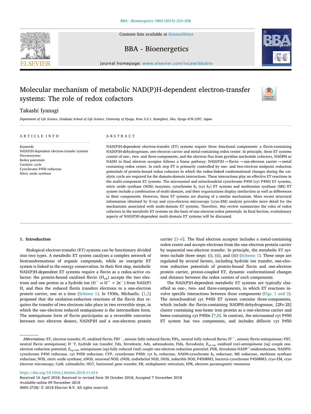 BBA - Bioenergetics 1860 (2019) 233–258