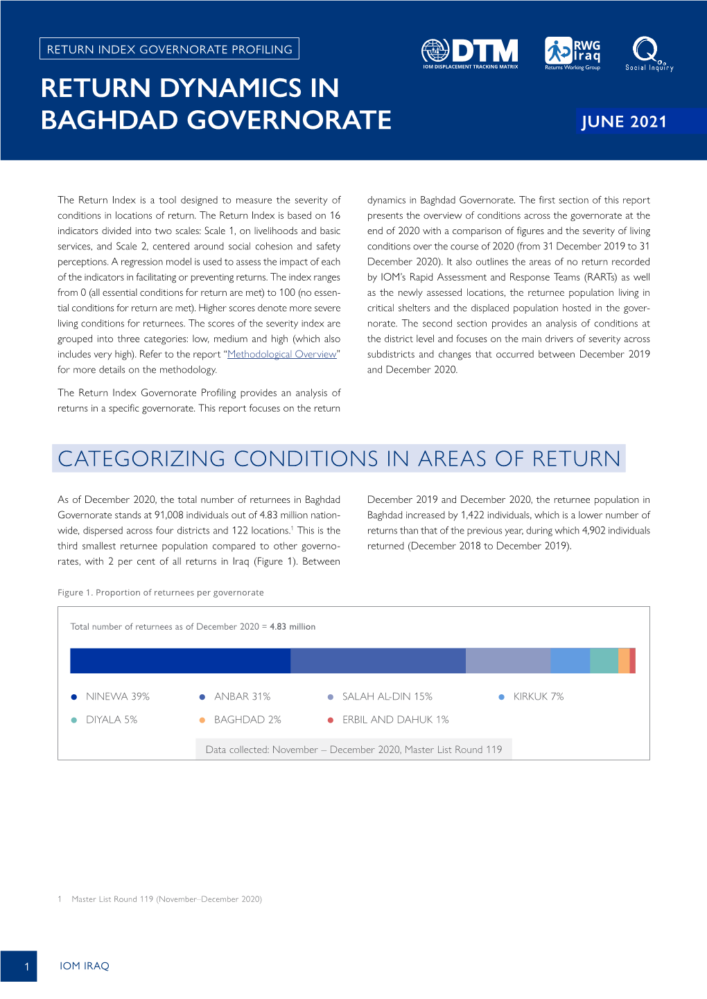 Return Dynamics in Baghdad Governorate Return Dynamics in Baghdad Governorate June 2021