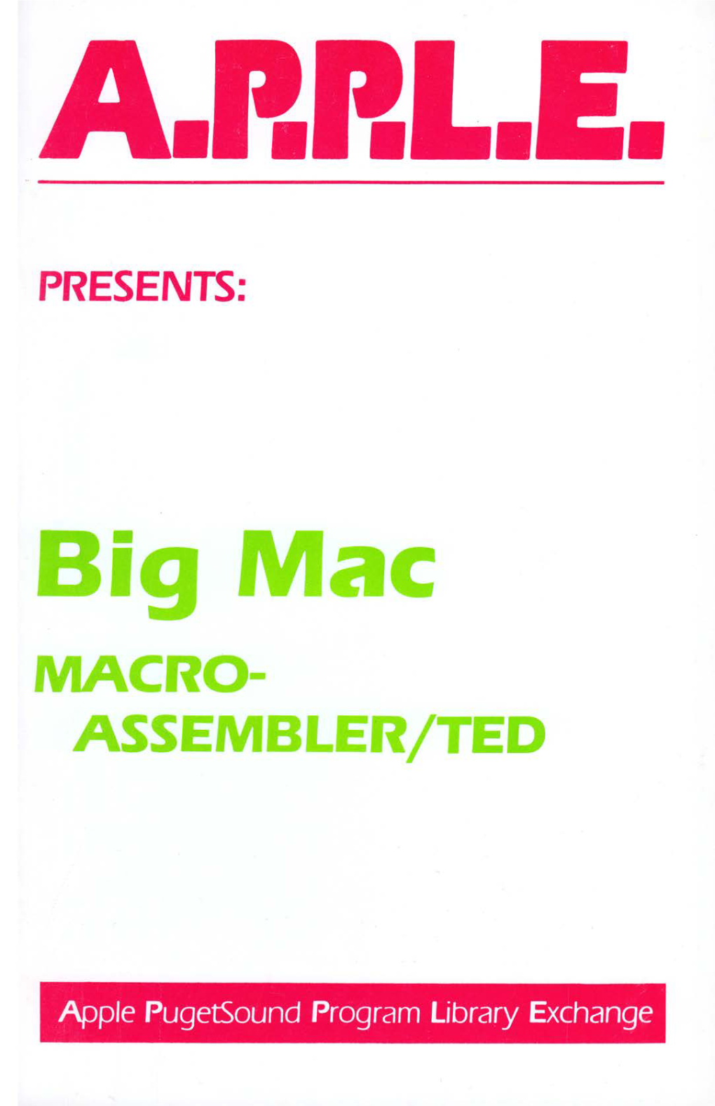 Big Mac MACRO­ ASSEMBLER/TED