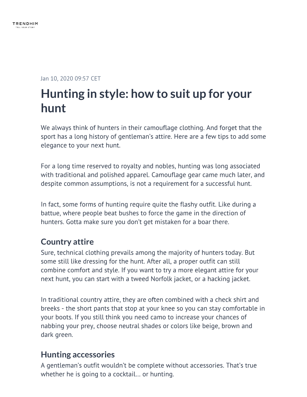 ​Hunting in Style: How to Suit up for Your Hunt