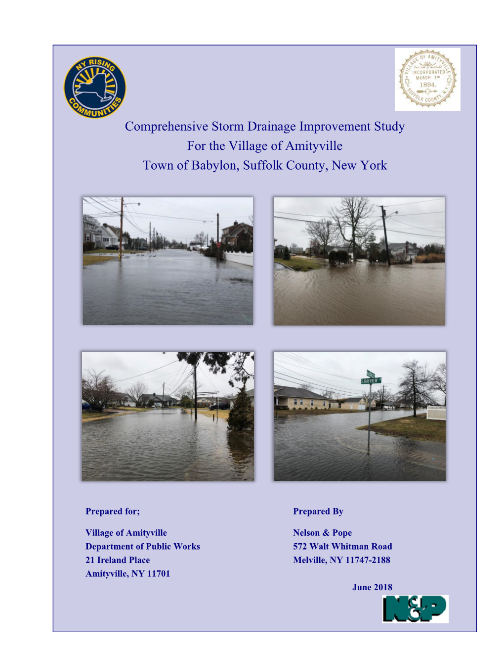 Comprehensive Storm Drainage Improvement Study for the Village of Amityville Town of Babylon, Suffolk County, New York