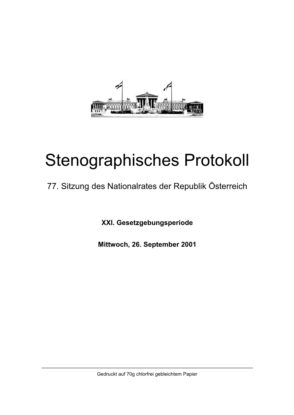 Stenographisches Protokoll Der 77