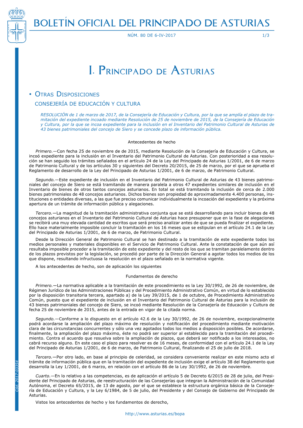 Boletín Oficial Del Principado De Asturias