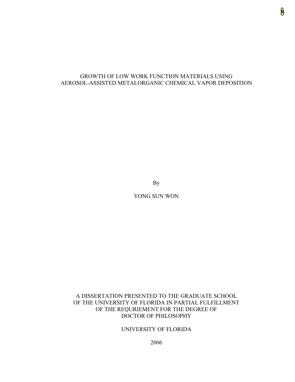 Growth of Low Work Function Materials Using Aerosol-Assisted Metalorganic Chemical Vapor Deposition