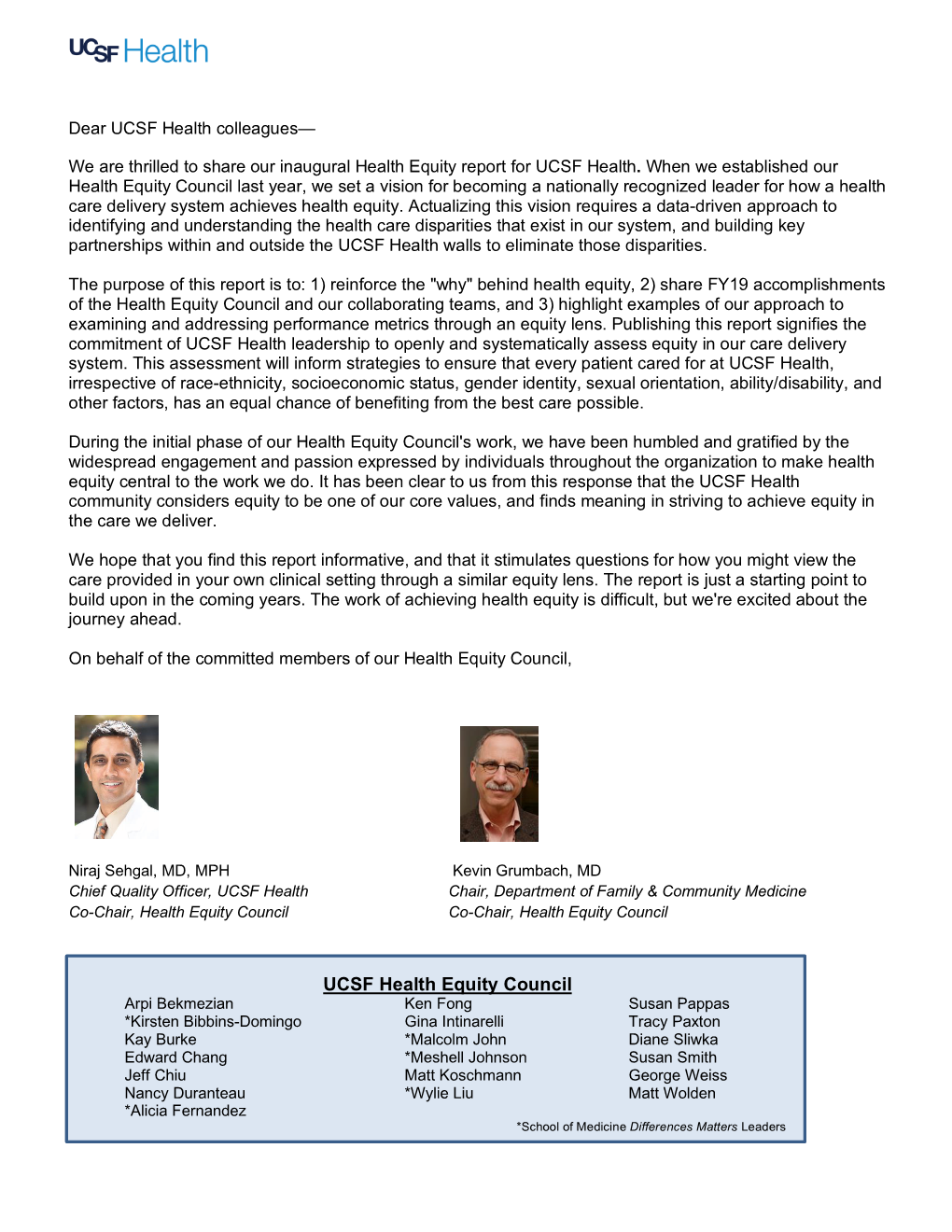 UCSF Health Equity Council