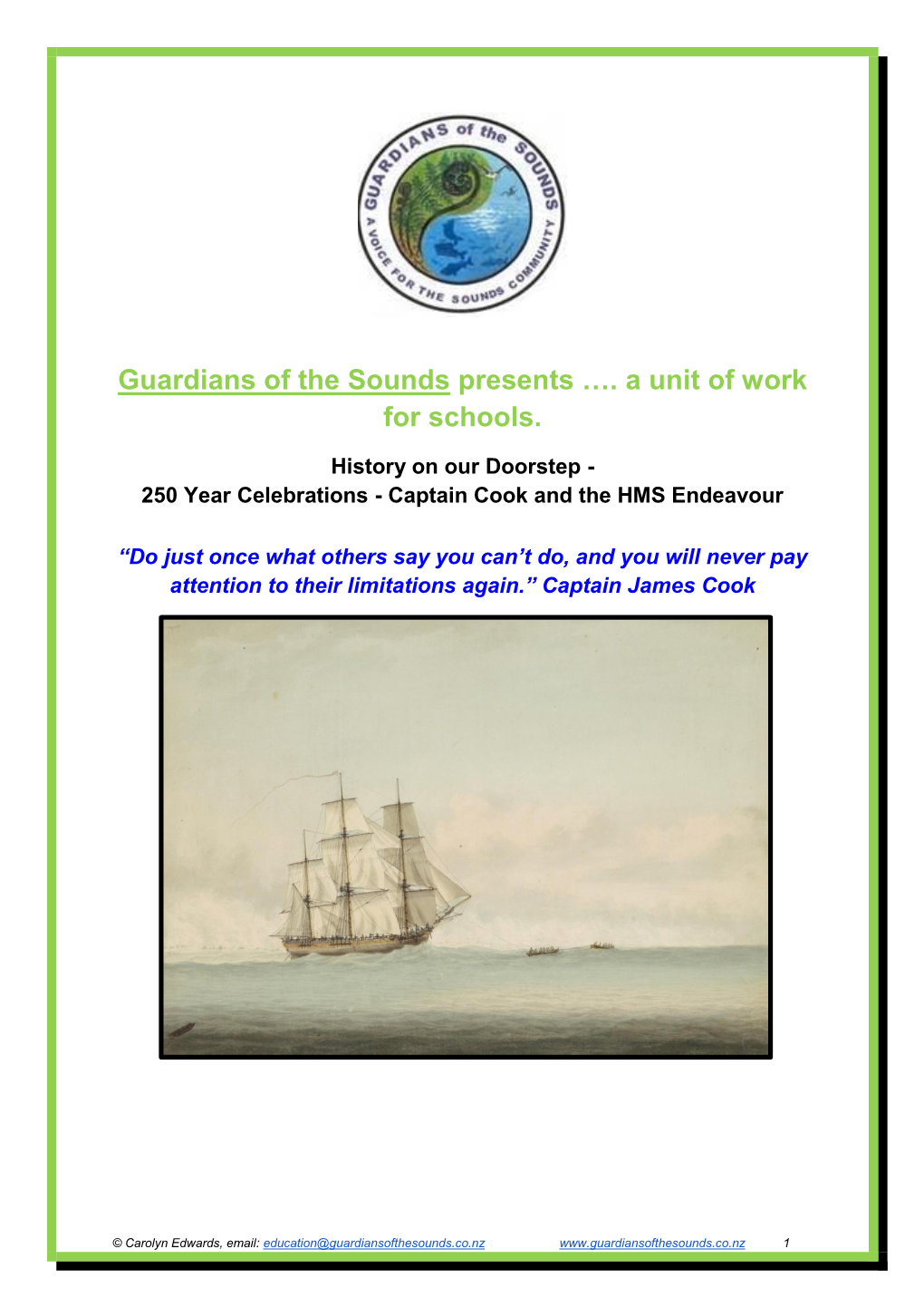 Captain Cook & HMS Endeavour for Schools