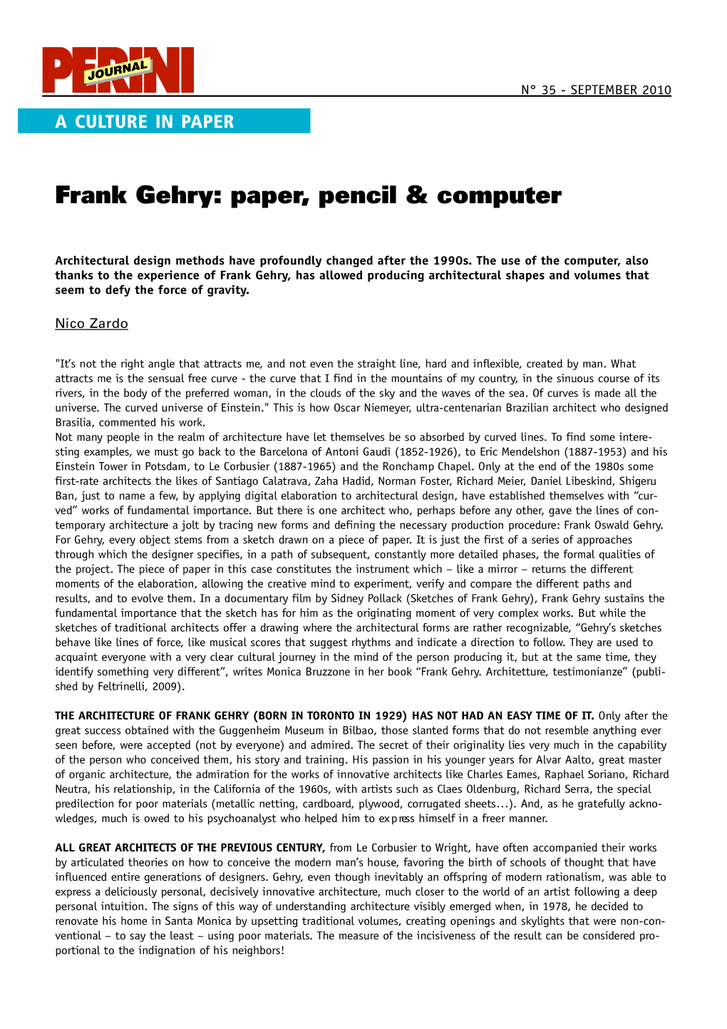 Frank Gehry: Paper, Pencil & Computer