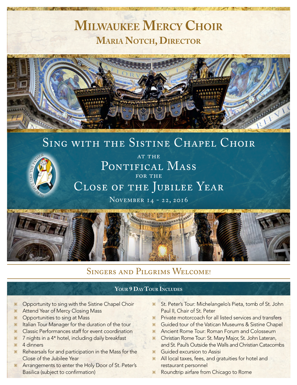 Jubilee Year Pontifical Mass Milwaukee Mercy Choir