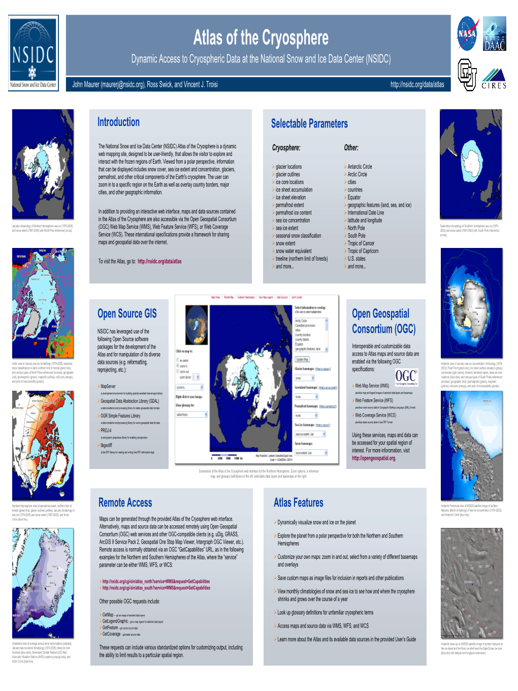 Introduction Open Source GIS Remote Access Atlas Features Open