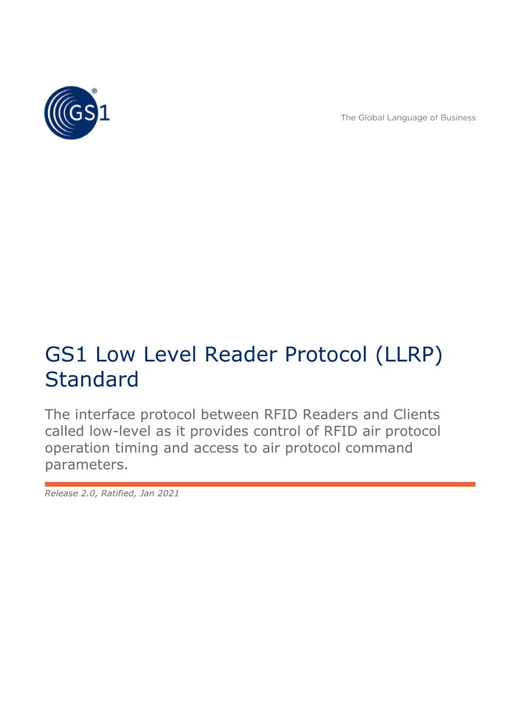 GS1 Low Level Reader Protocol (LLRP) Standard